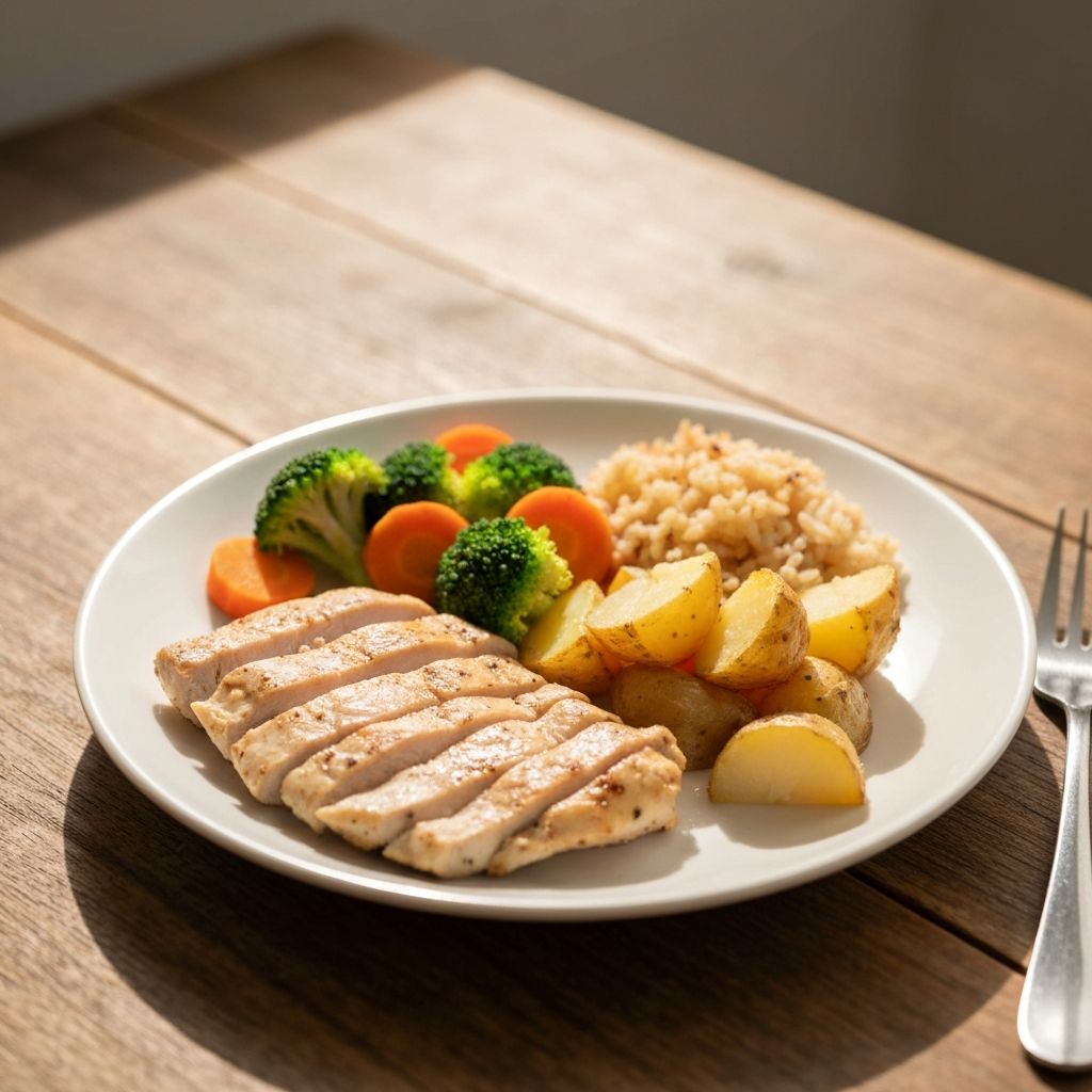 Ručak sa proteinom, povrćem i ugljikohidratima