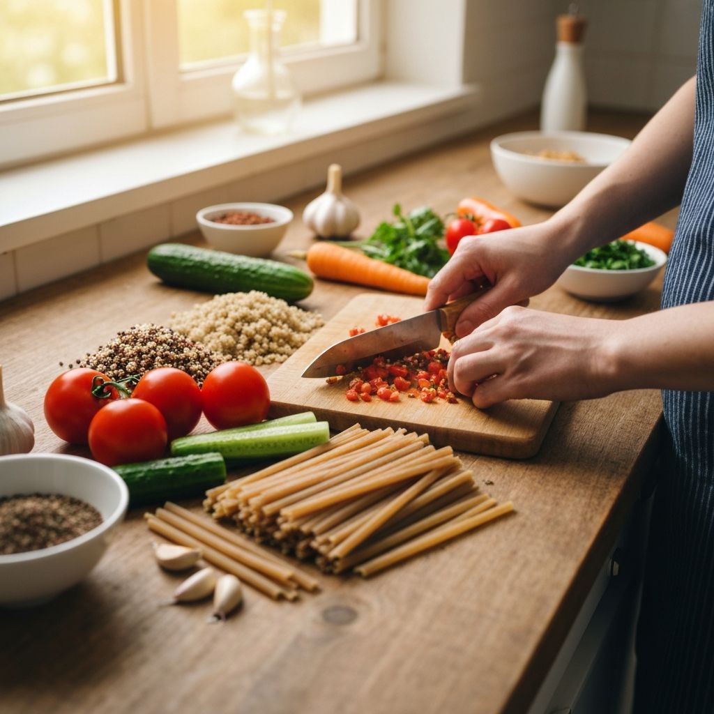 Priprema ručka sa različitim namirnicama